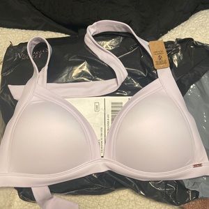 PINK PUSH-UP TRIANGLE BIKINI TOP- Purple Whisper